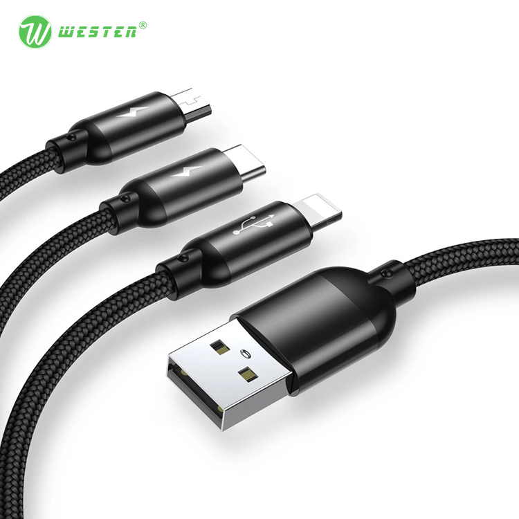 WTDC-13 3 in 1 Customized Multi-functional USB Cable