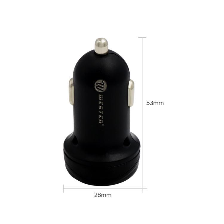 WTCC-09 Plastic Cheap DC12-24V Black Smartphone USB Car Charger