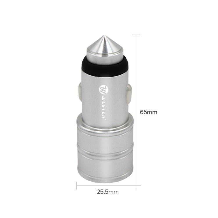 WTCC-05 Universal Zinc Alloy Fine Packaging 3.1A USB Car Charger Adapter
